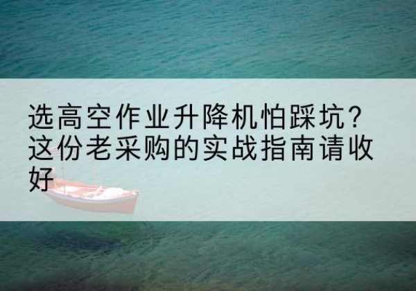 秀洲高空作业升降机厂家推荐-选高空作业升降机怕踩坑？这份老采购的实战指南请收好